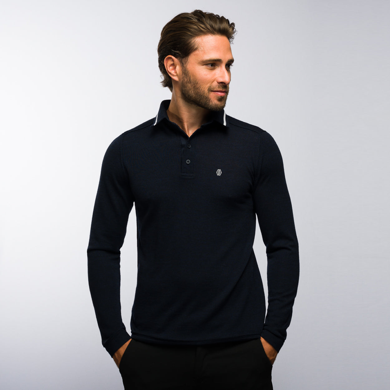 Poloshirt - The Polo Longsleeve Merino Stripes