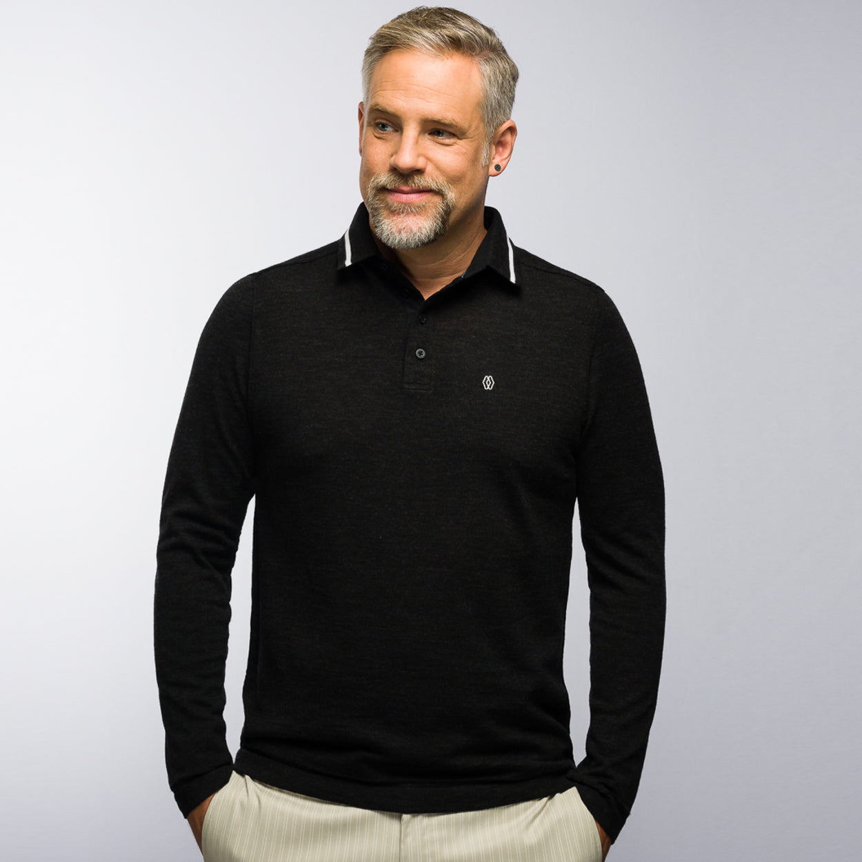 Poloshirt - The Polo Longsleeve Merino Stripes