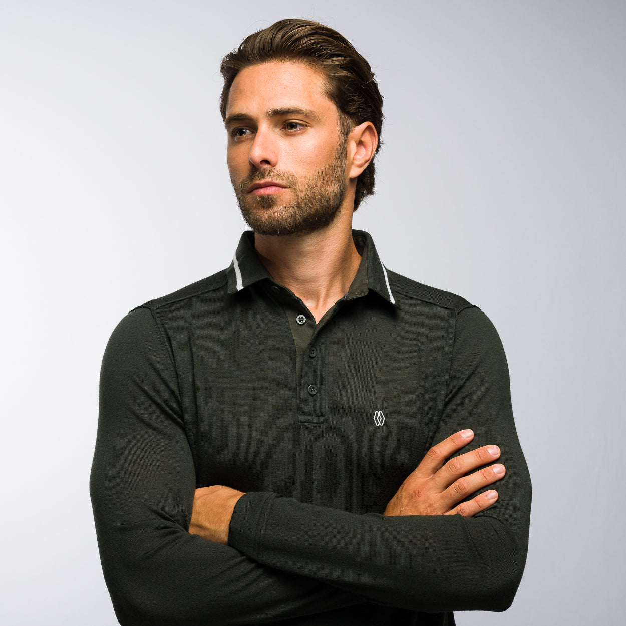 The Polo Longsleeve Merino Stripes