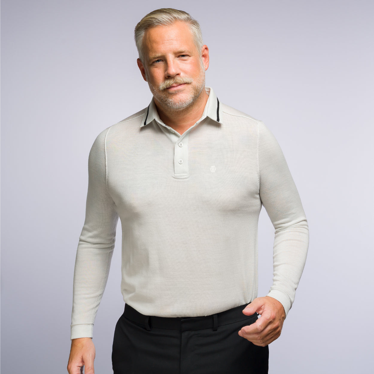 The Polo Longsleeve Merino Stripes